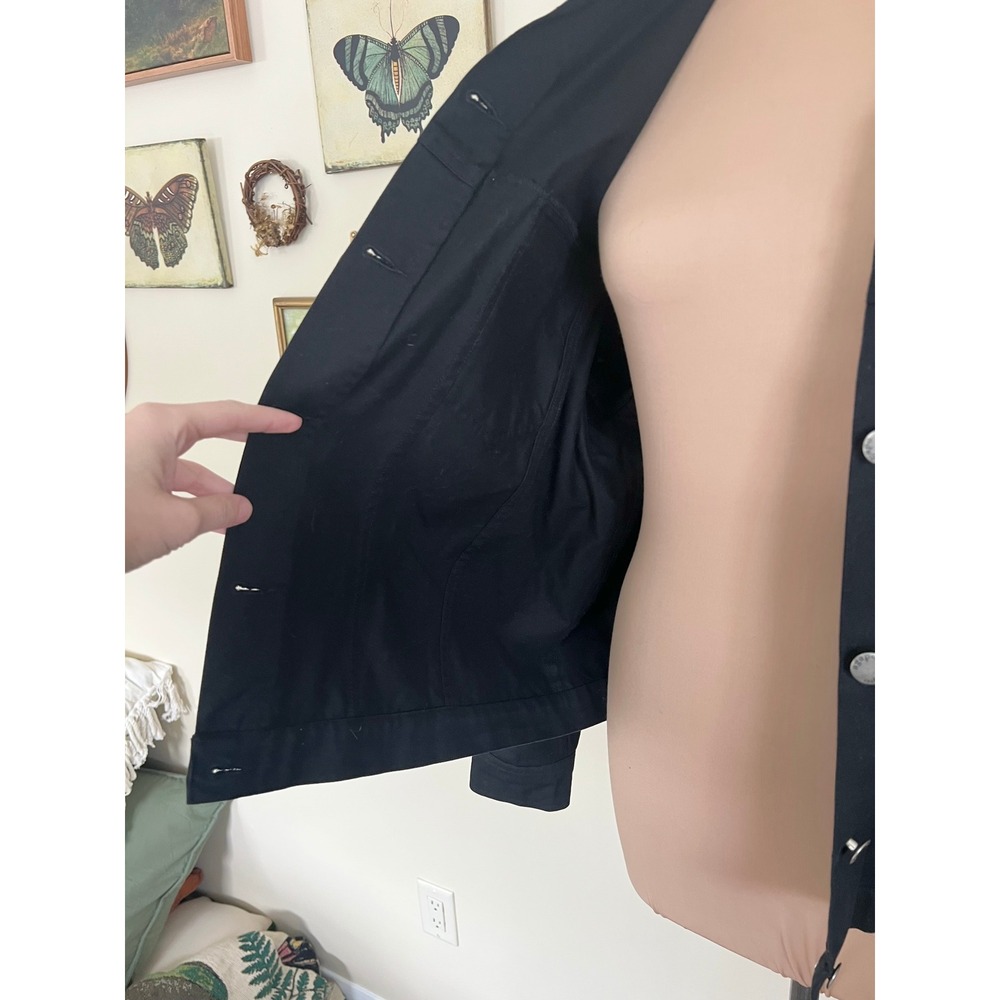 Vintage Agapo Black Denim Patchwork Boho Jacket - Picture 5 of 6